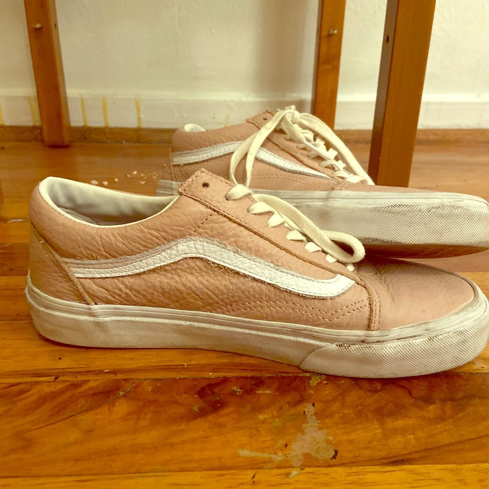 Pink Leather Classic Vans
